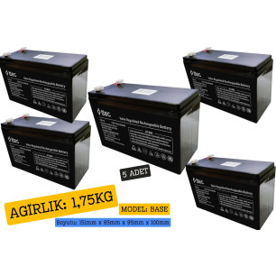 TTEC 12V 7A Base Bakımsız Kuru Akü 5 Adet TTEC 12V 7A Base Bakımsız Kuru Akü 5 Adet